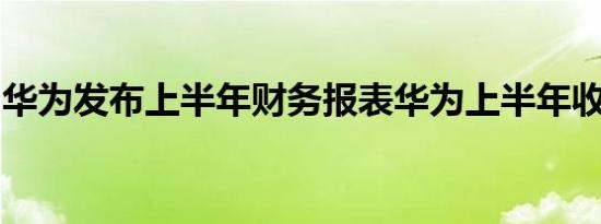 华为发布上半年财务报表华为上半年收入多少