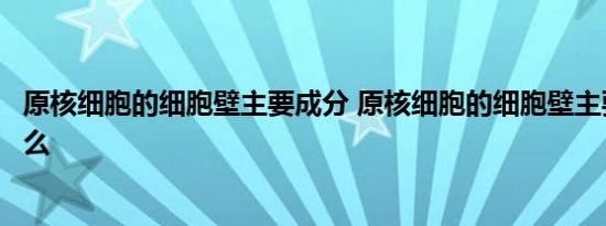 原核细胞的细胞壁主要成分 原核细胞的细胞壁主要成分是什么 