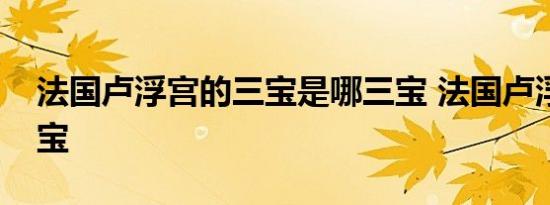 法国卢浮宫的三宝是哪三宝 法国卢浮宫的三宝 