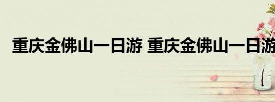 重庆金佛山一日游 重庆金佛山一日游攻略 