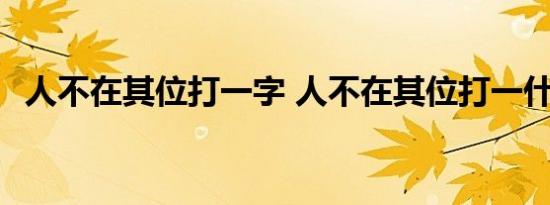 人不在其位打一字 人不在其位打一什么字 