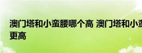 澳门塔和小蛮腰哪个高 澳门塔和小蛮腰哪个更高 