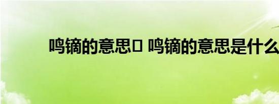 鸣镝的意思	 鸣镝的意思是什么 