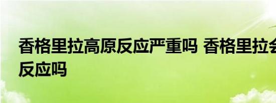 香格里拉高原反应严重吗 香格里拉会有高原反应吗 