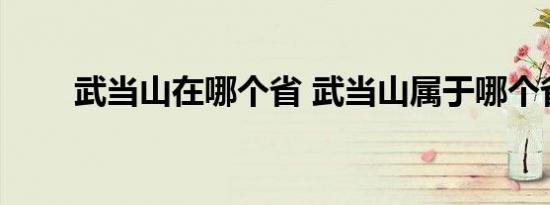 武当山在哪个省 武当山属于哪个省 