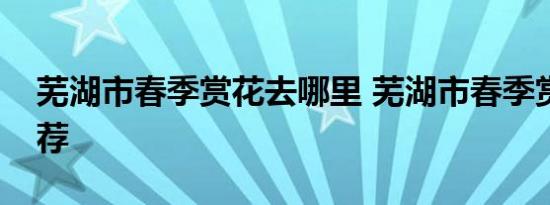 芜湖市春季赏花去哪里 芜湖市春季赏花地推荐 