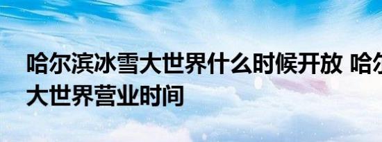 哈尔滨冰雪大世界什么时候开放 哈尔滨冰雪大世界营业时间 