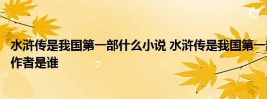 水浒传是我国第一部什么小说 水浒传是我国第一部什么小说作者是谁 