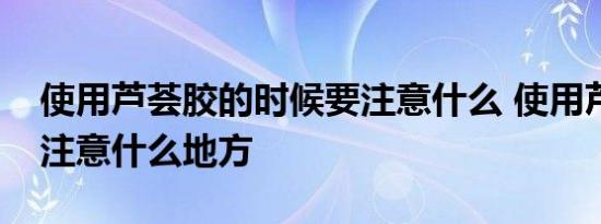 使用芦荟胶的时候要注意什么 使用芦荟胶要注意什么地方 