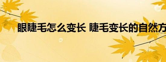 眼睫毛怎么变长 睫毛变长的自然方法 