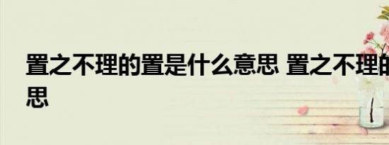 置之不理的置是什么意思 置之不理的置字意思 