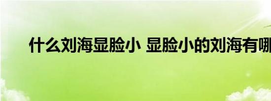 什么刘海显脸小 显脸小的刘海有哪些 