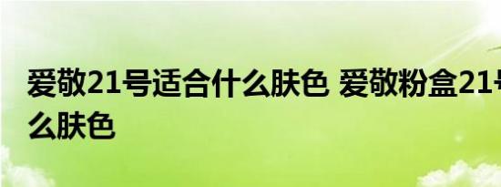 爱敬21号适合什么肤色 爱敬粉盒21号适合什么肤色 