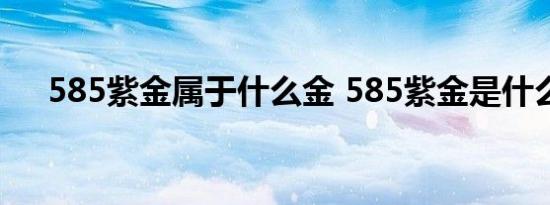 585紫金属于什么金 585紫金是什么金 