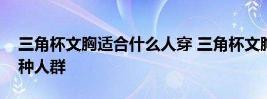 三角杯文胸适合什么人穿 三角杯文胸适合哪种人群 