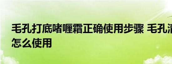 毛孔打底啫喱霜正确使用步骤 毛孔清洁啫喱怎么使用 