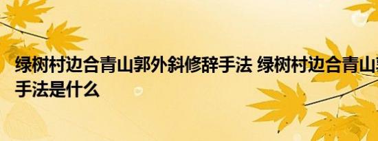 绿树村边合青山郭外斜修辞手法 绿树村边合青山郭外斜修辞手法是什么  