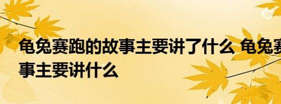 龟兔赛跑的故事主要讲了什么 龟兔赛跑的故事主要讲什么 