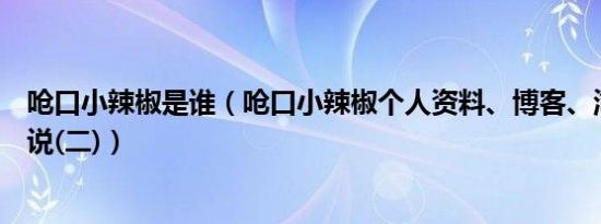 呛口小辣椒是谁（呛口小辣椒个人资料、博客、淘宝和美丽说(二)）