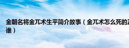 金朝名将金兀术生平简介故事（金兀术怎么死的及金兀术是谁）