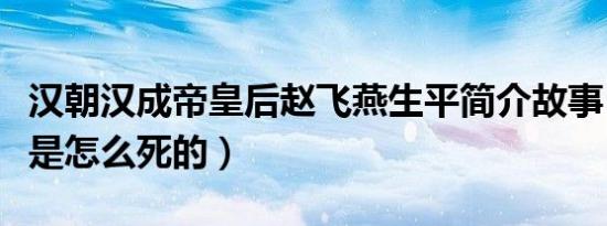 汉朝汉成帝皇后赵飞燕生平简介故事（赵飞燕是怎么死的）