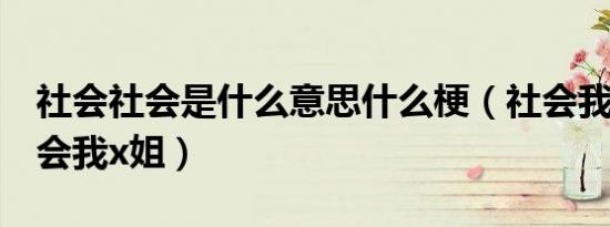 社会社会是什么意思什么梗（社会我x哥及社会我x姐）