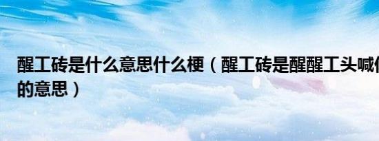 醒工砖是什么意思什么梗（醒工砖是醒醒工头喊你起来搬砖的意思）