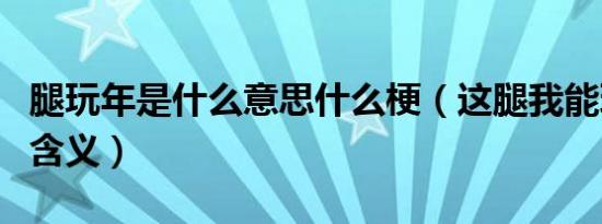 腿玩年是什么意思什么梗（这腿我能玩一年的含义）