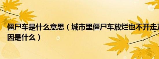 僵尸车是什么意思（城市里僵尸车放烂也不开走及产生的原因是什么）