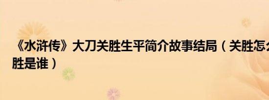 《水浒传》大刀关胜生平简介故事结局（关胜怎么死的及关胜是谁）