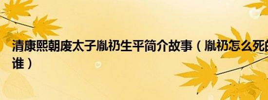 清康熙朝废太子胤礽生平简介故事（胤礽怎么死的及胤礽是谁）