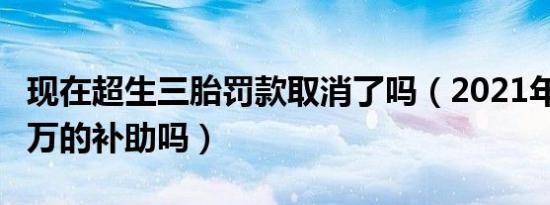 现在超生三胎罚款取消了吗（2021年三胎有2万的补助吗）