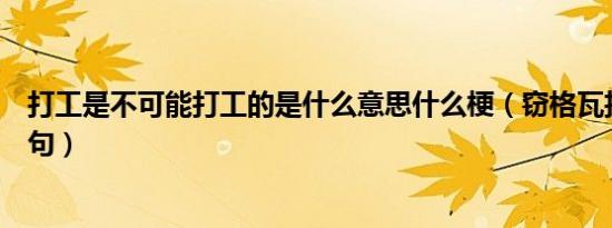 打工是不可能打工的是什么意思什么梗（窃格瓦拉的经典语句）