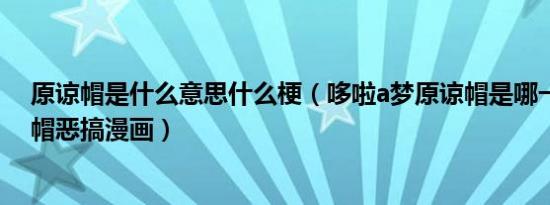 原谅帽是什么意思什么梗（哆啦a梦原谅帽是哪一集及原谅帽恶搞漫画）