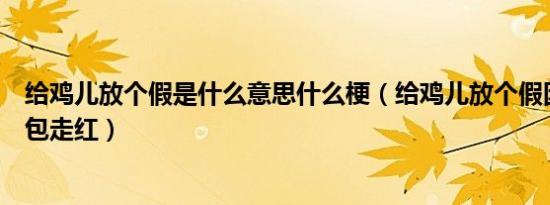 给鸡儿放个假是什么意思什么梗（给鸡儿放个假因韩红表情包走红）