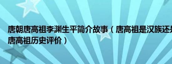 唐朝唐高祖李渊生平简介故事（唐高祖是汉族还是鲜卑族及唐高祖历史评价）