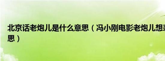 北京话老炮儿是什么意思（冯小刚电影老炮儿想表达什么意思）