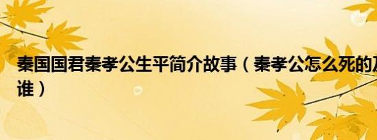 秦国国君秦孝公生平简介故事（秦孝公怎么死的及秦孝公是谁）