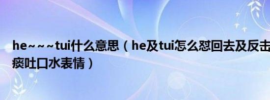 he~~~tui什么意思（he及tui怎么怼回去及反击he及tui吐痰吐口水表情）