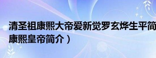 清圣祖康熙大帝爱新觉罗玄烨生平简介故事（康熙皇帝简介）