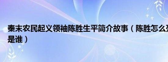 秦末农民起义领袖陈胜生平简介故事（陈胜怎么死的及陈胜是谁）