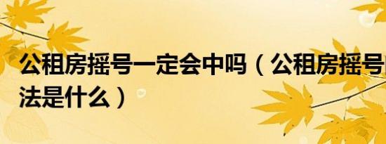 公租房摇号一定会中吗（公租房摇号的查询方法是什么）