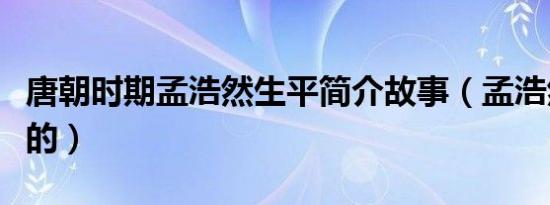 唐朝时期孟浩然生平简介故事（孟浩然怎么死的）