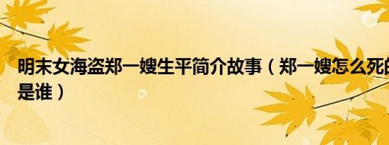 明末女海盗郑一嫂生平简介故事（郑一嫂怎么死的及郑一嫂是谁）