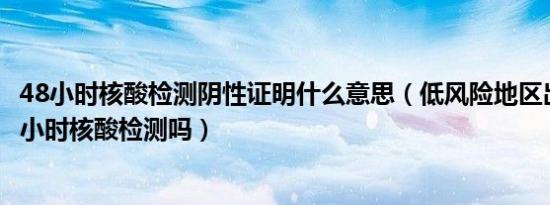 48小时核酸检测阴性证明什么意思（低风险地区出省需要48小时核酸检测吗）