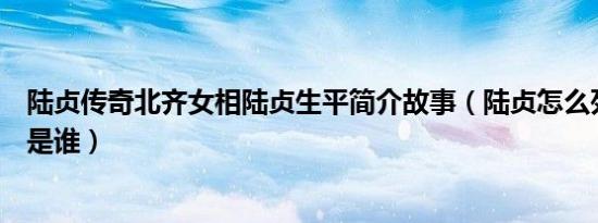 陆贞传奇北齐女相陆贞生平简介故事（陆贞怎么死的及陆贞是谁）