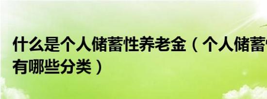 什么是个人储蓄性养老金（个人储蓄性养老金有哪些分类）