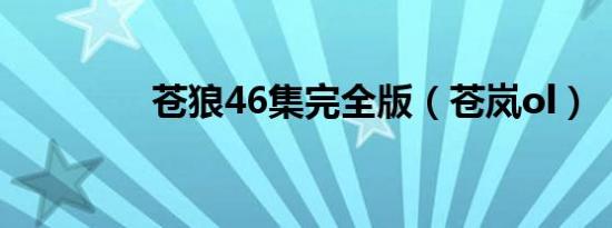 苍狼46集完全版（苍岚ol）