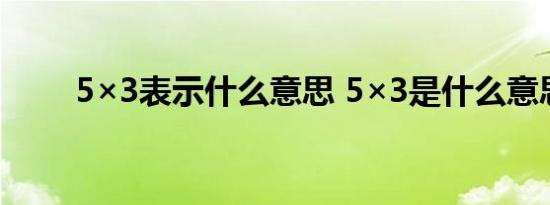 5×3表示什么意思 5×3是什么意思 