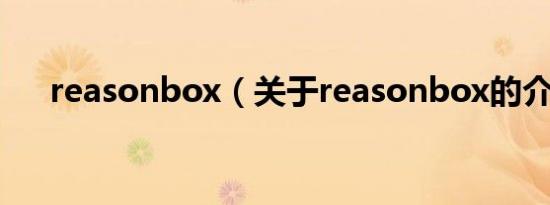 reasonbox（关于reasonbox的介绍）